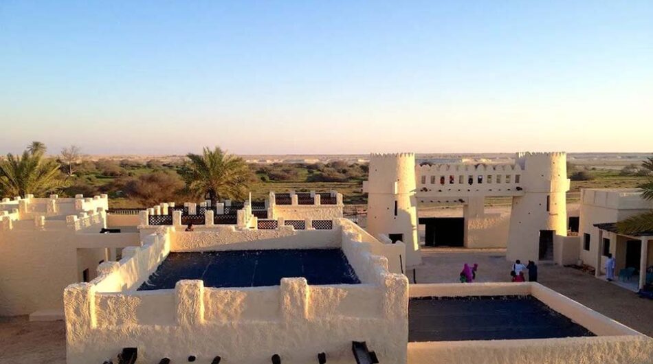 تصویر هوایی محیط داخلی از شهر فیلم در قطر